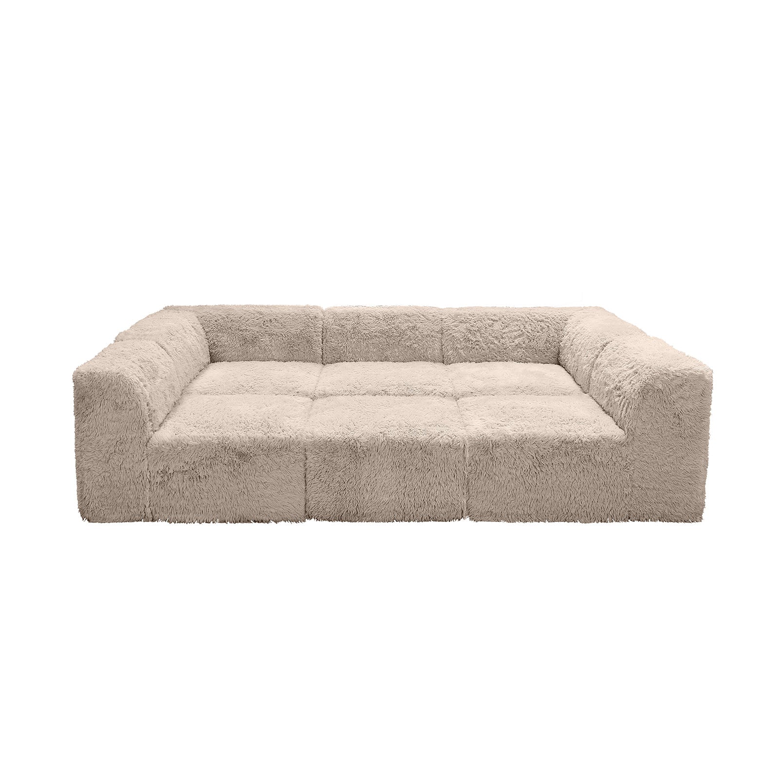 Contemporary Faux Fur Daybed with Deep Seating and Modular Design