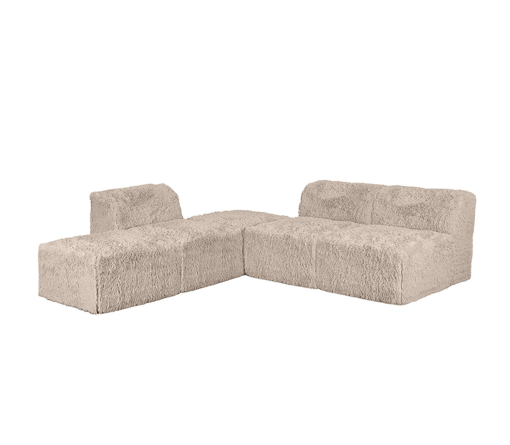 Contemporary Modular Sectional Sofa with Asymmetrical Single Backrest – Deep Seating Comfort