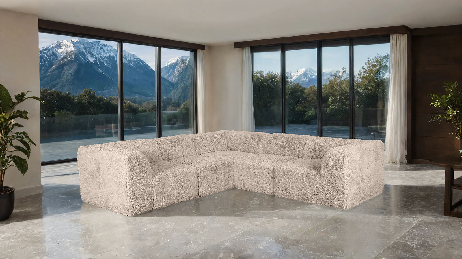 Contemporary Symmetrical Modular Sofa with Dual Arms – Deep Seating Sectional Design