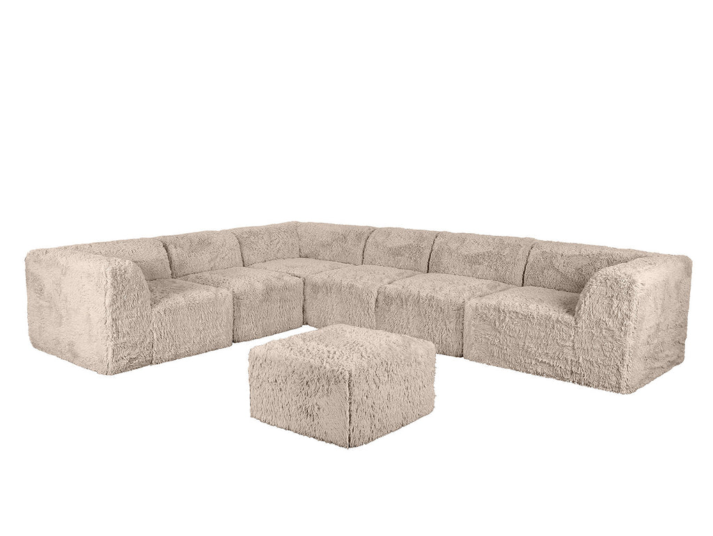 Cozy L-Sectional Sofa with Ottoman for Living Room – Plush Deep Seating