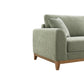 Mid-Century Modern Sofa with Walnut Trim and Throw Pillows for Living Room