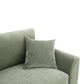 Mid-Century Modern Sofa with Walnut Trim and Throw Pillows for Living Room