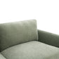 Mid-Century Modern Sofa with Walnut Trim and Throw Pillows for Living Room