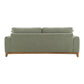 Mid-Century Modern Sofa with Walnut Trim and Throw Pillows for Living Room