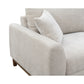 Mid-Century Modern Sofa with Walnut Trim and Throw Pillows for Living Room