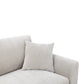 Mid-Century Modern Sofa with Walnut Trim and Throw Pillows for Living Room
