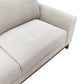 Mid-Century Modern Sofa with Walnut Trim and Throw Pillows for Living Room