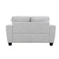 Transitional Chenille Loveseat with Soft Track Arms and Walnut Wood Trim
