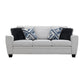 Transitional Chenille Sofa with Soft Track Arms and Walnut Wood Trim