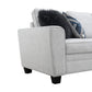 Transitional Chenille Sofa with Soft Track Arms and Walnut Wood Trim