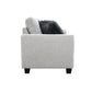 Transitional Chenille Sofa with Soft Track Arms and Walnut Wood Trim