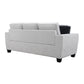 Transitional Chenille Sofa with Soft Track Arms and Walnut Wood Trim