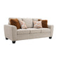 Transitional Chenille Sofa with Soft Track Arms and Walnut Wood Trim