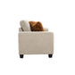 Transitional Chenille Sofa with Soft Track Arms and Walnut Wood Trim