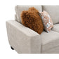 Transitional Chenille Sofa with Soft Track Arms and Walnut Wood Trim