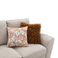 Transitional Chenille Sofa with Soft Track Arms and Walnut Wood Trim