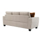 Transitional Chenille Sofa with Soft Track Arms and Walnut Wood Trim