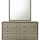 Modern Gray Rubberwood Dresser – Gold Metal Knobs and English Dovetail Drawers