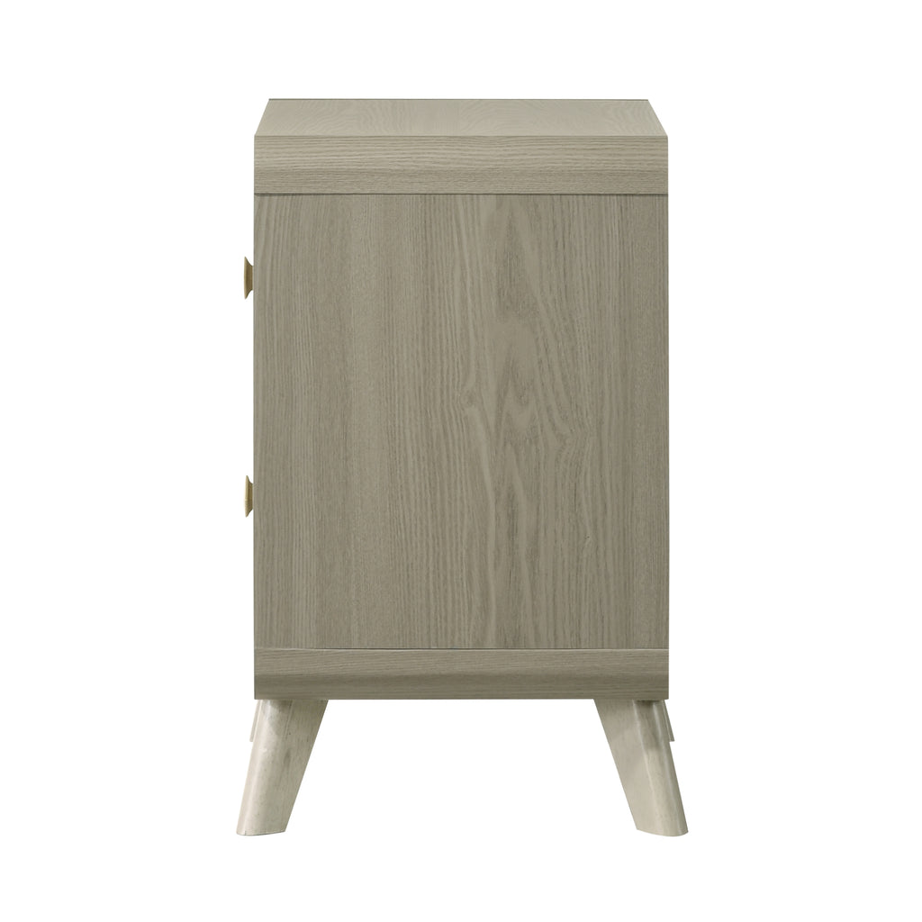 Modern Gray Nightstand with Smooth-Glide Drawers