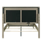 Contemporary Gray Bed with LED Wood Panel Headboard