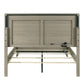Contemporary Gray Bed with LED Wood Panel Headboard
