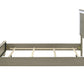 Contemporary Gray Bed with LED Wood Panel Headboard