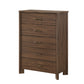 Mid-Century Modern Walnut 5-Drawer Chest with Felt-Lined Top Drawer & Gold Hardware
