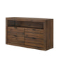 Contemporary Walnut Dresser with Optional Mirror, Finger Pull Drawers & Solid Wood Construction