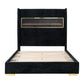 Contemporary Smart Platform Bed with 3D Fireplace LED Headboard, Bluetooth Audio, USB & TF Card Slots, Stainless Steel Frame