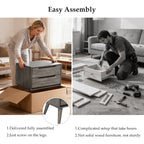 Gray-colored modern wooden nightstand (illustration image) - No installation required