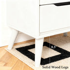 Detailed Images of the Legs in the Modern White Wooden Nightstand