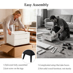 Modern White Wooden Nightstand (Illustrative Image) - No Installation Required