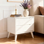 Modern Wooden Nightstand - Main Image (White Color)