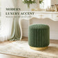 Contemporary Faux Fur Accent Stool with Gold Stainless Steel Base – Fully Assembled
