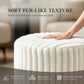 Contemporary Faux Fur Accent Stool with Gold Stainless Steel Base – Fully Assembled