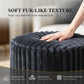 Contemporary Faux Fur Accent Stool with Gold Stainless Steel Base – Fully Assembled