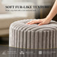 Contemporary Faux Fur Accent Stool with Gold Stainless Steel Base – Fully Assembled