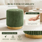 Contemporary Faux Fur Accent Stool with Gold Stainless Steel Base – Fully Assembled