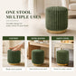 Contemporary Faux Fur Accent Stool with Gold Stainless Steel Base – Fully Assembled
