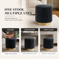 Contemporary Faux Fur Accent Stool with Gold Stainless Steel Base – Fully Assembled