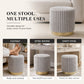 Contemporary Faux Fur Accent Stool with Gold Stainless Steel Base – Fully Assembled