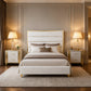 Modern Upholstered Bed with Stainless Steel Accents, Fully Upholstered Platform Bed, Mattress Ready