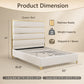 Modern Upholstered Bed with Stainless Steel Accents, Fully Upholstered Platform Bed, Mattress Ready