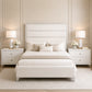 Modern Upholstered Bed with Stainless Steel Accents, Fully Upholstered Platform Bed, Mattress Ready