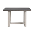 Transitional Dining Table with Trestle Base and Solid Wood Look