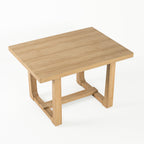 Transitional Dining Table with Trestle Base and Solid Wood Look
