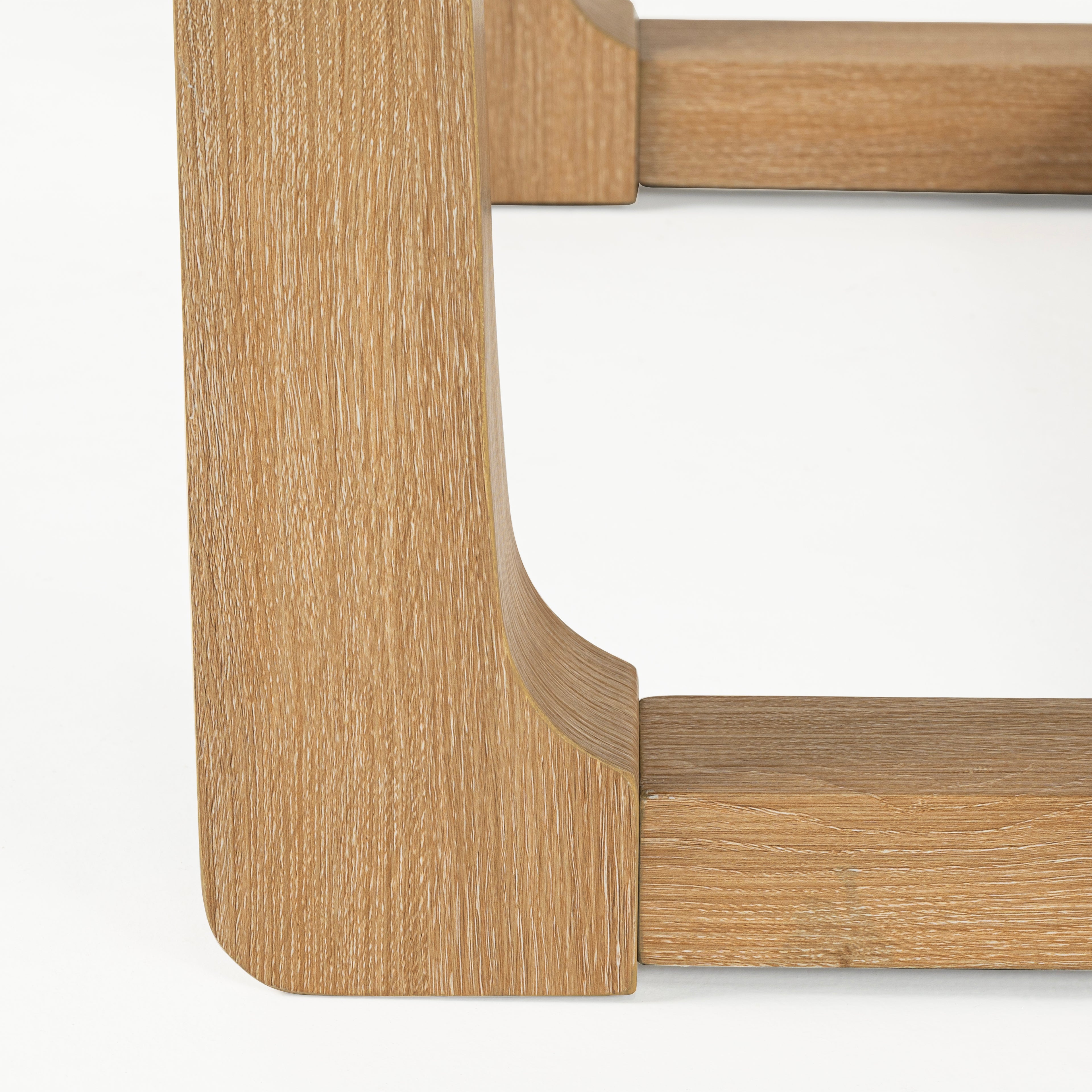 Transitional Dining Table with Trestle Base and Solid Wood Look