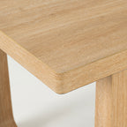 Transitional Dining Table with Trestle Base and Solid Wood Look