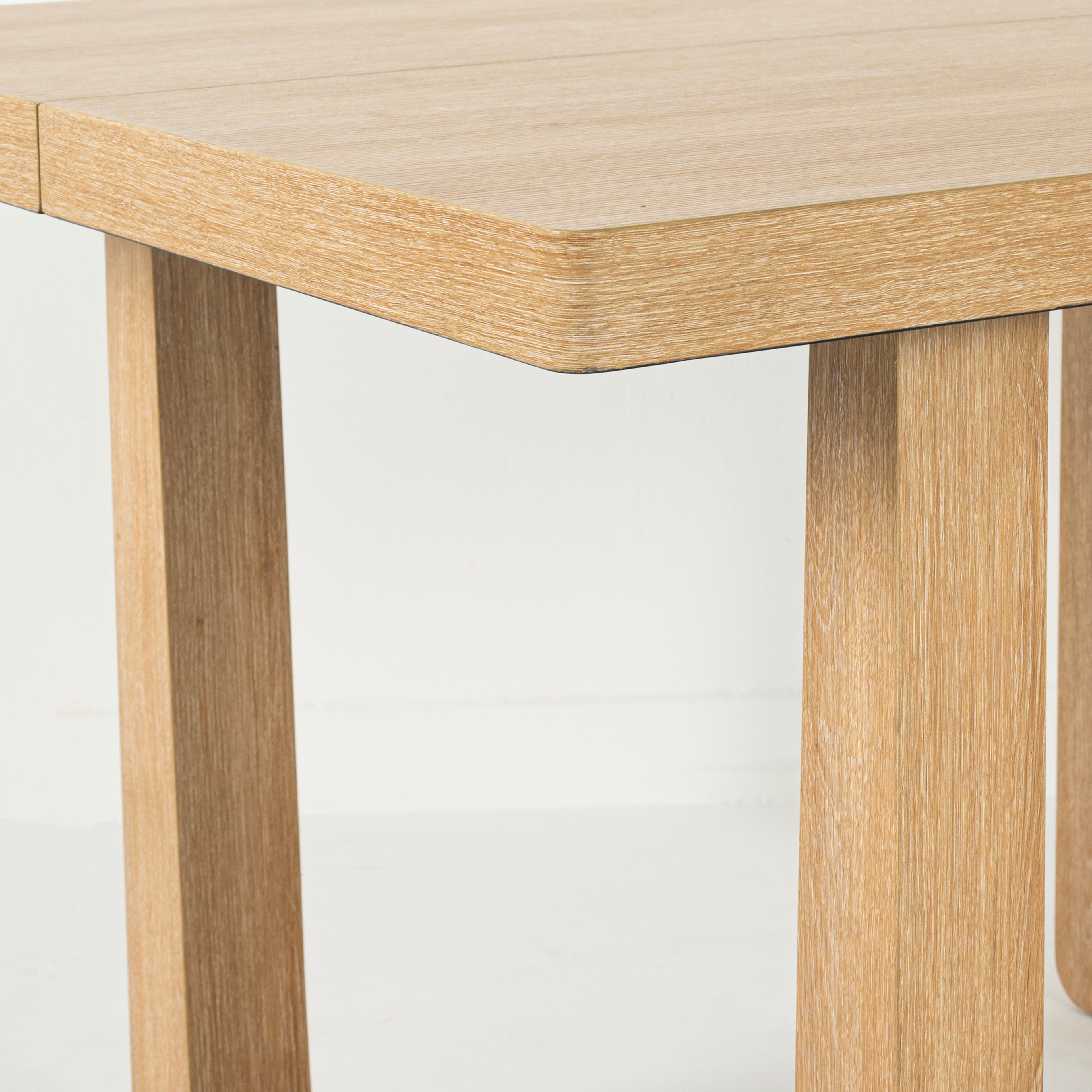 Transitional Dining Table with Trestle Base and Solid Wood Look