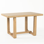 Transitional Dining Table with Trestle Base and Solid Wood Look